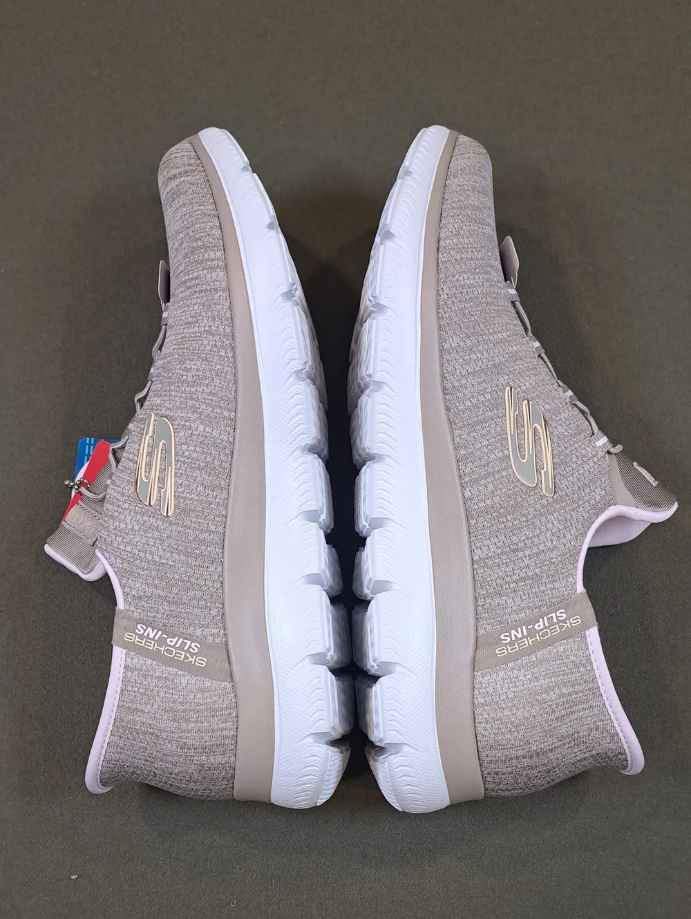 Skechers Slip-ins: Summits - Everyday Set - Color: Taupe/Pink - Size: Women 9 W
